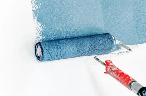 blue paint brush