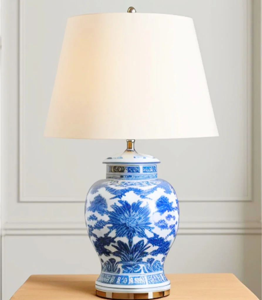 blue and white ginger jar table lamp Hamptons Style Lighting