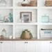 Built-in shelves with coastal decor